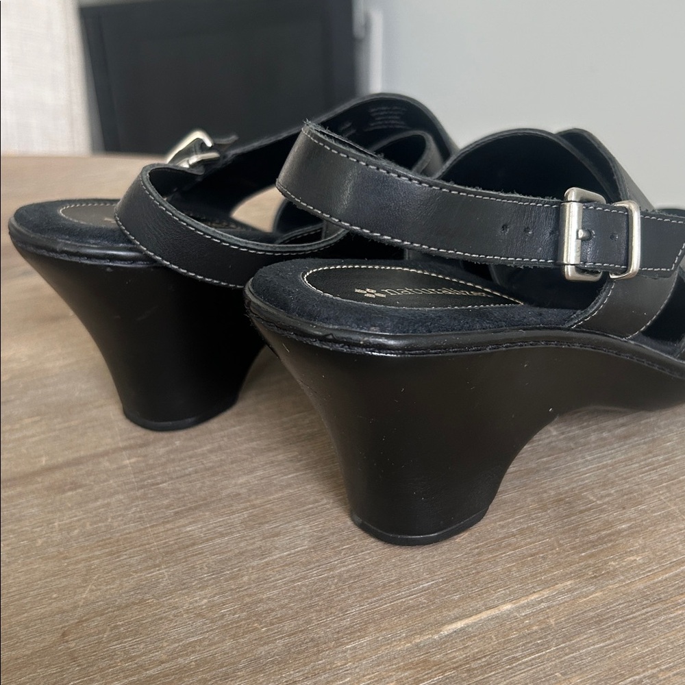 Naturalizer Leather Wedge Sandals Open Toe Slingback Women’s Size 7.5 - Picture 5 of 13